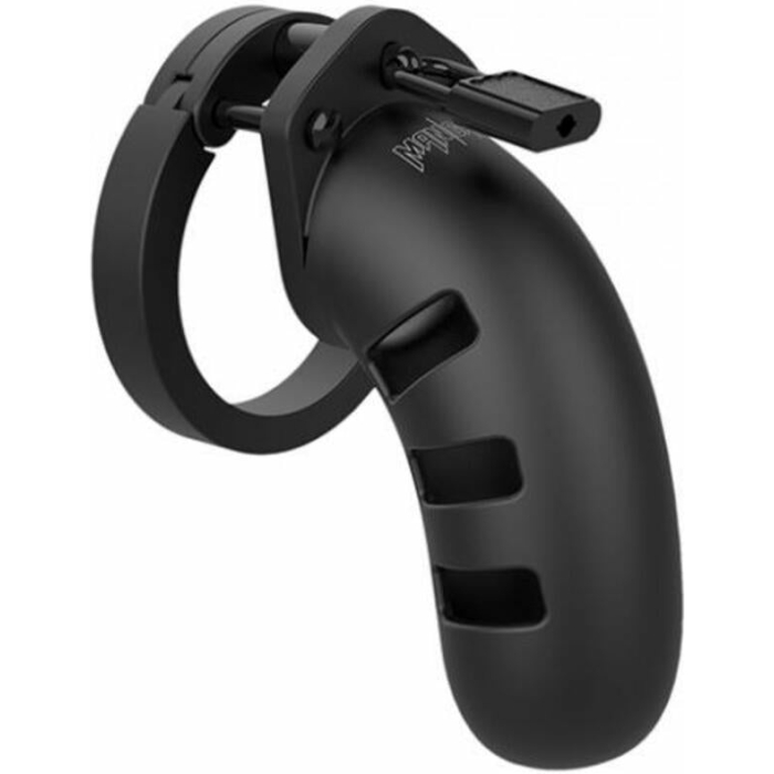 Man Cage Model 17 - Chastity - 4.5" - Silicone Cock Cage - Black - Image 1