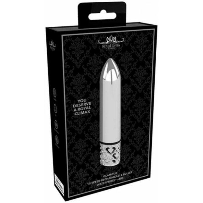 Royal Gems - Glamour - Abs Rechargeable Bullet - Silver - Image 1