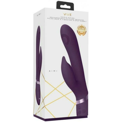 Vive - Aimi Rechargeable Triple-motor Swinging Silicone Rabbit - Purple