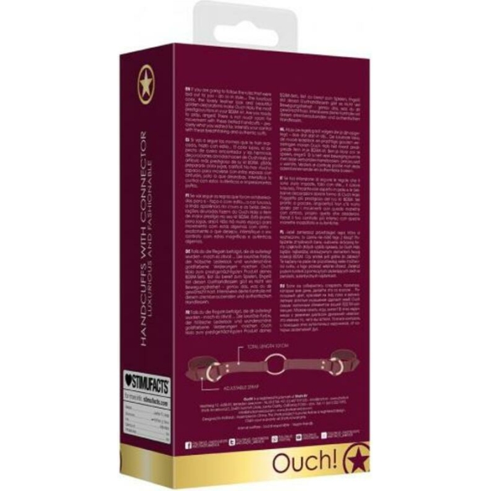 Ouch Halo Handcuff With Connector Burgundy - Image 3