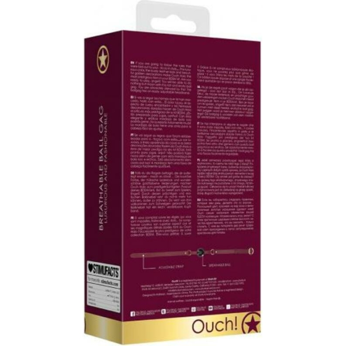 Ouch Halo Breathable Ball Gag Burgundy - Image 3