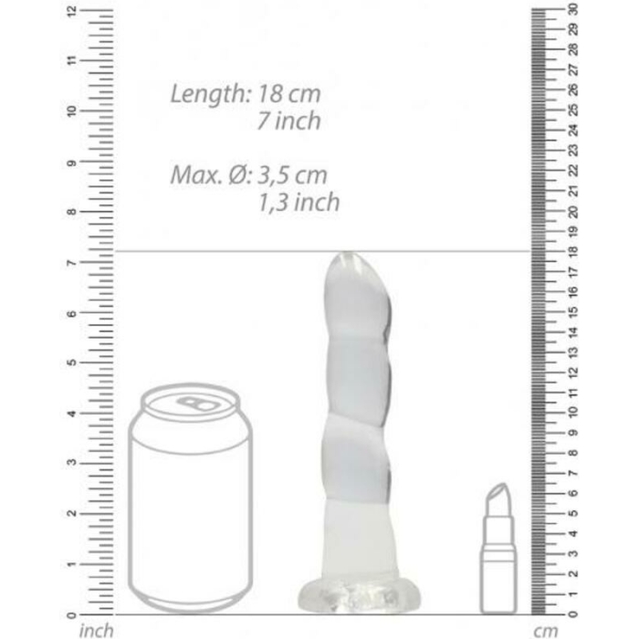 Realrock Non Realistic Dildo W Suction Cup 7in Transparent - Image 3
