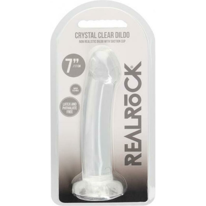 Realrock Non Realistic Dildo W Suction Cup 6.7in Transparent - Image 2