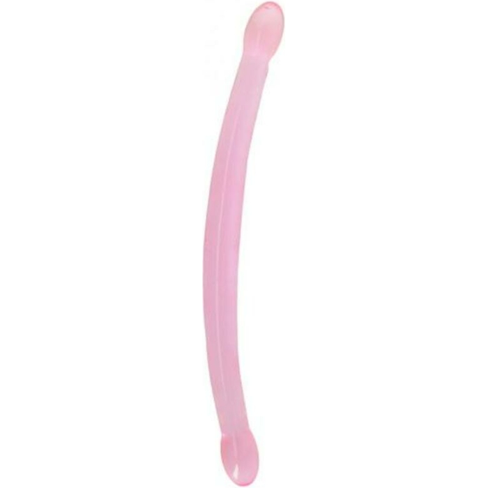 Shots Realrock Crystal Clear 17" Double Dildo  - Pink - Image 1