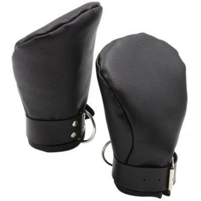 Puppy Play Neoprene Lined Fist Mitts Black - Image 1
