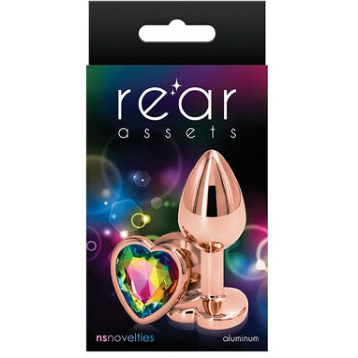 Rear Assets Rose Gold Heart Small - Rainbow - Image 1