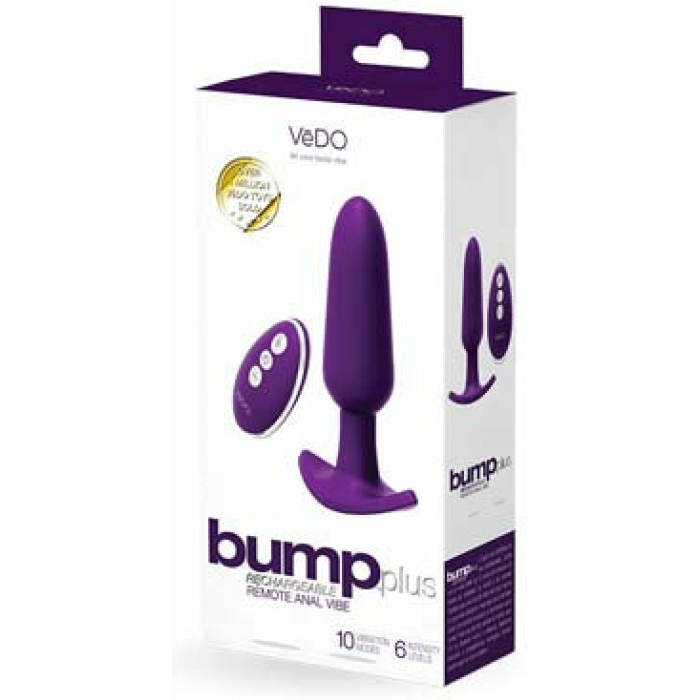 VeDO Bump Plus Rechargeable Remote Control Anal Vibe - Deep Purple - Image 1