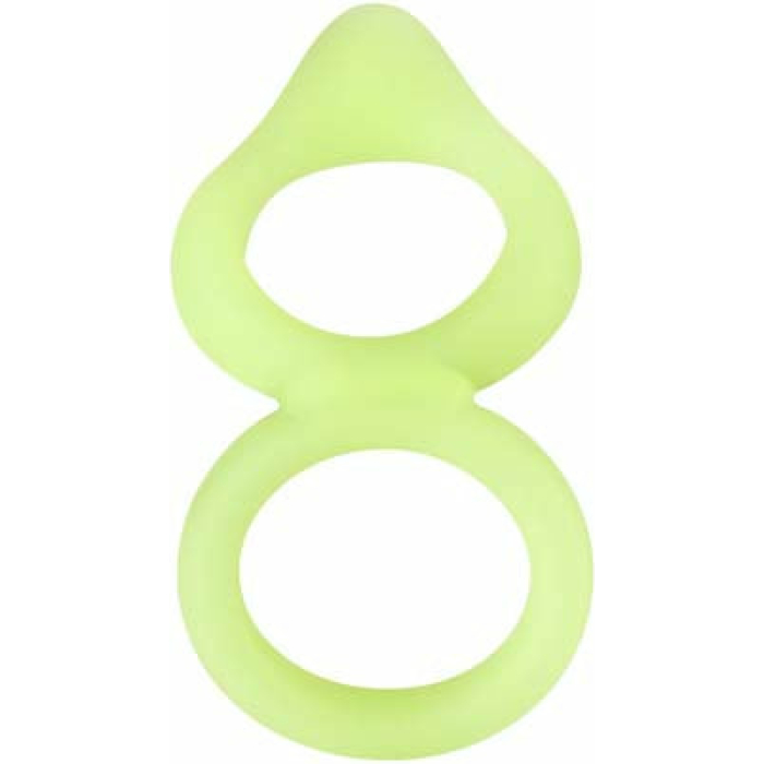 Forto F-88 Double Ring Liquid Silicone Cock Ring - Glow in the Dark - Image 1