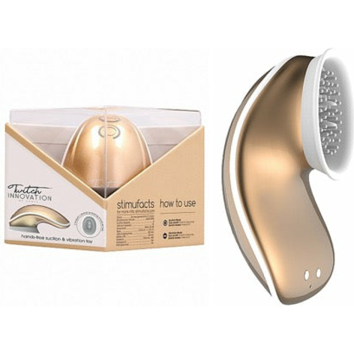 Twitch Hand Free Suction/ Vibra Toy Gold - Image 1