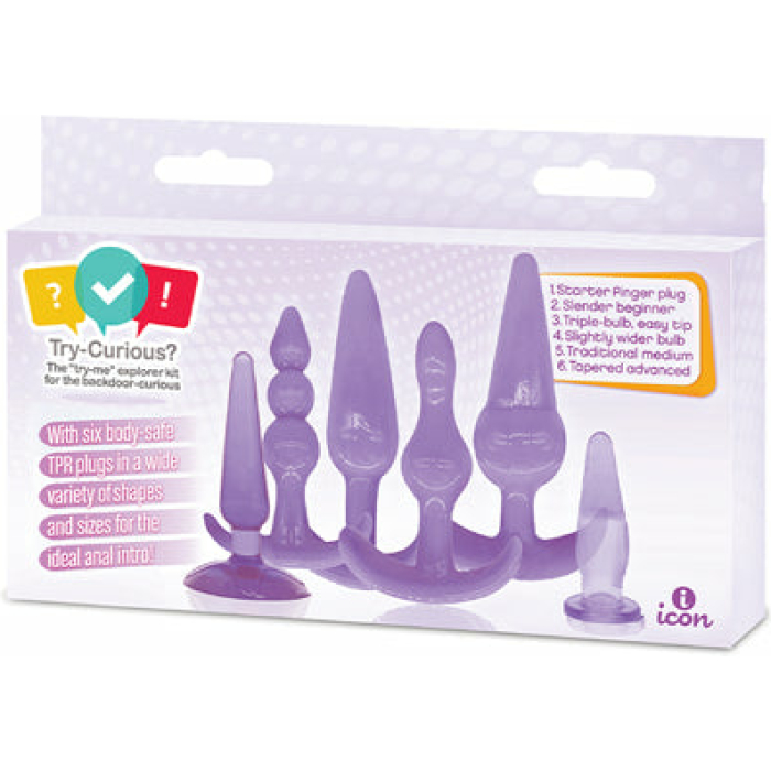 Try-Curious Anal Plug Kit - Purple - Image 1