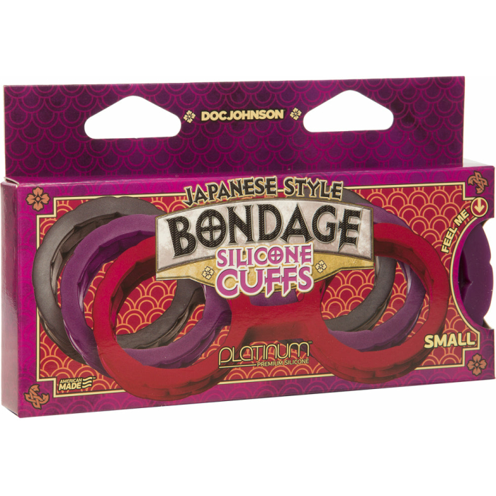 Japanese Bondage Silicone Cuffs Small - Purple - Image 1