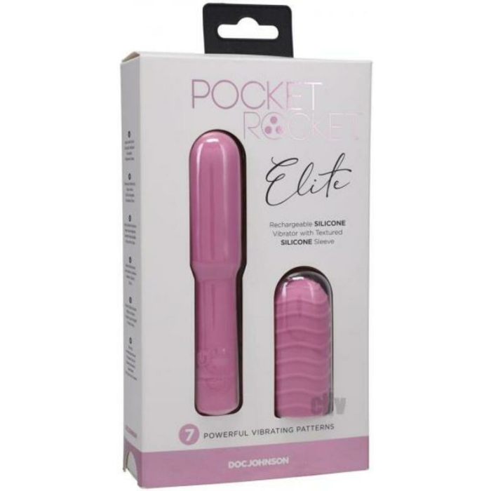 Pocket Rocket Elite Rechargeable Bullet With Removable Sleeve Pink - Image 1