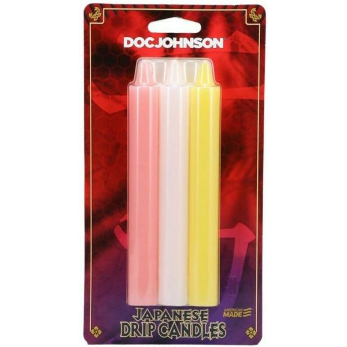 Japanese Drip Candles 3pk Pink/yell - Image 1