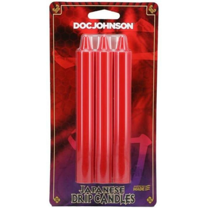 Japanese Drip Candles 3pk Red - Image 1