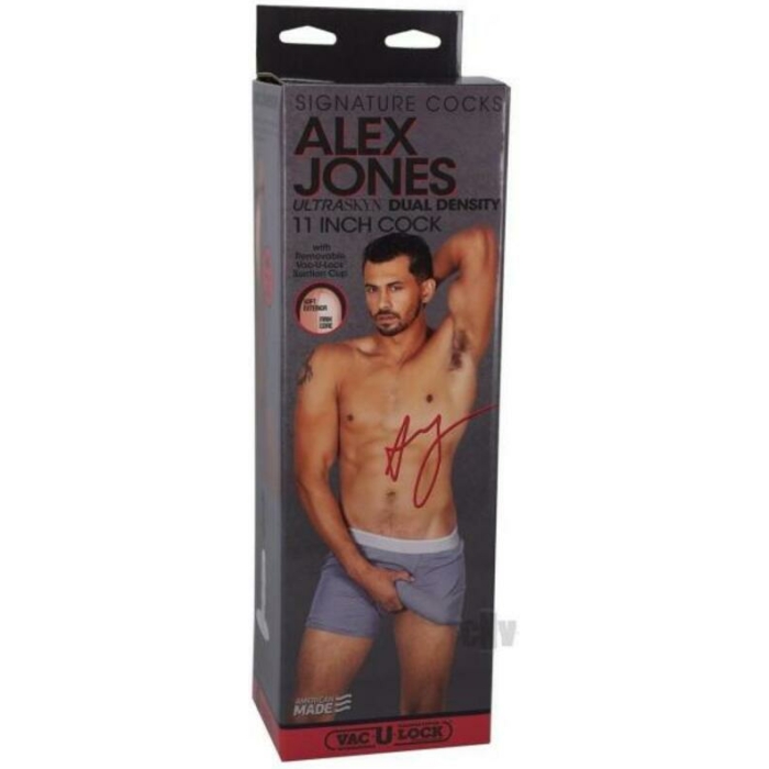 Signature Cocks Alex Jones Ultraskyn 11 In. Dual Density Dildo With Removable Vac-u-lock Suction Cup - Image 1