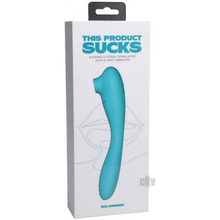 This Product Sucks Rechargeable Bendable Dual Ended Silicone Sucking Clitoral Stimulator & G-spot Vi - Image 1