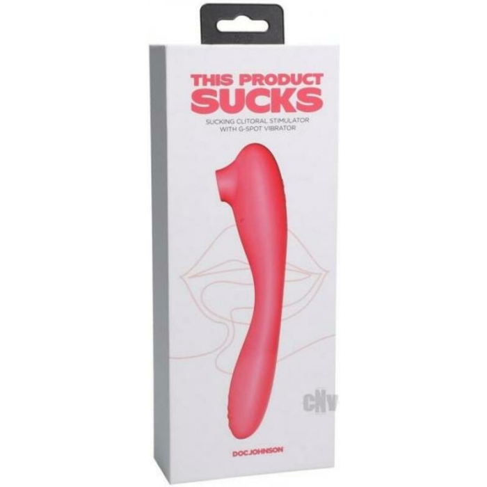 This Product Sucks Rechargeable Bendable Dual Ended Silicone Sucking Clitoral Stimulator & G-spot Vi - Image 1