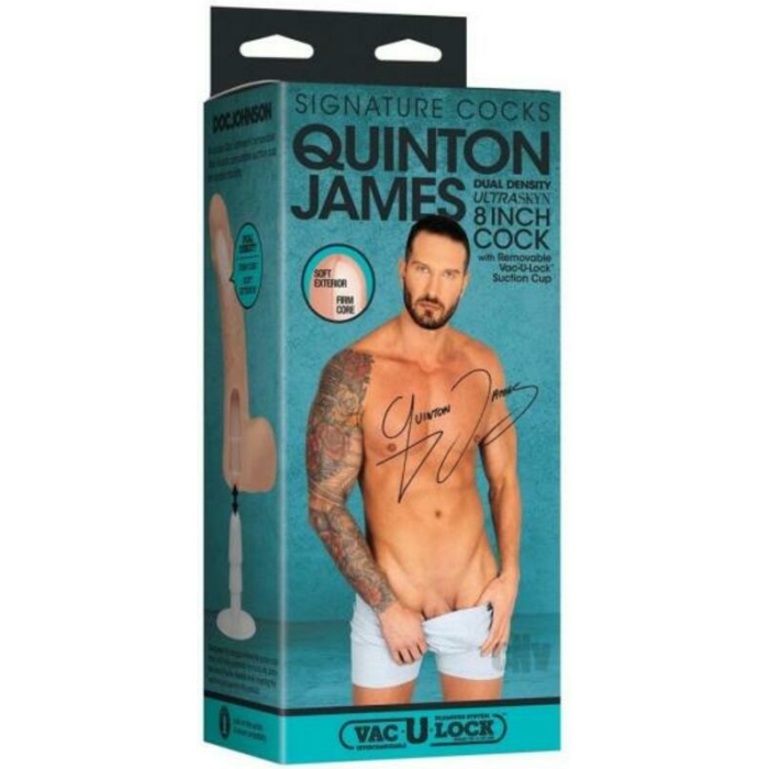 Signature Cocks Quinton James Ultraskyn 8 In. Dual Density Dildo With Removable Vac-u-lock Suction C - Image 1