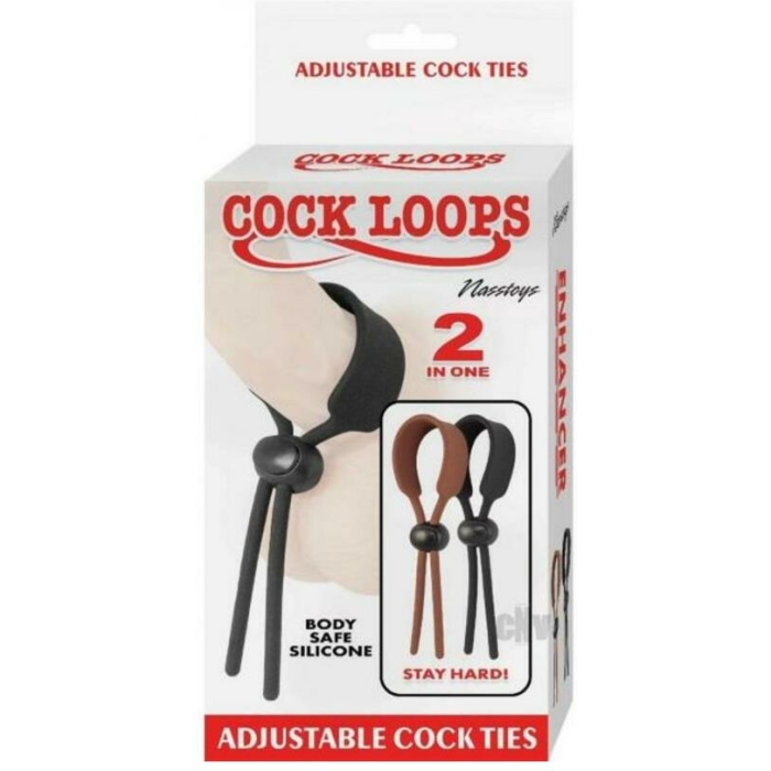Cock Loops Adjustable Cock Ties Brown & Black - Image 1
