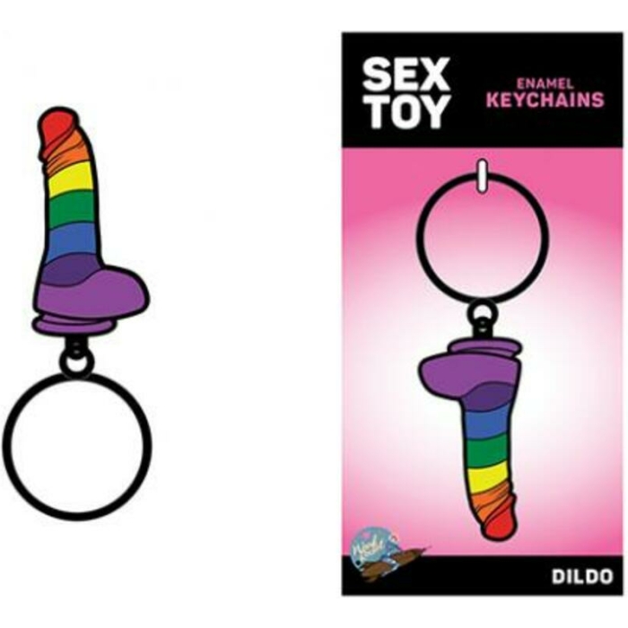 Sex Toy Keychain Rainbow Dildo - Image 1