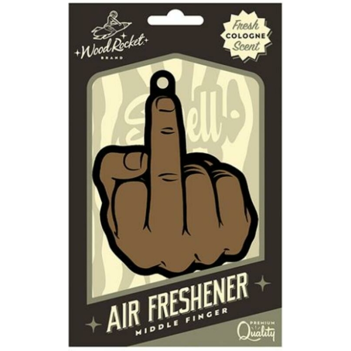 Wood Rocket Air Freshener Middle Finger Peach - Image 1