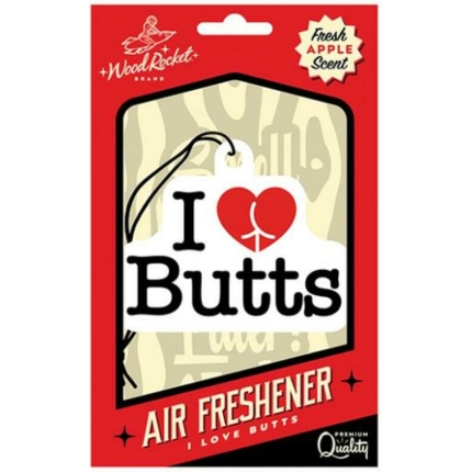Wood Rocket I Love Butts Air Freshener - Apple