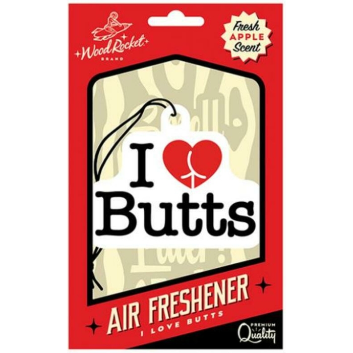Wood Rocket I Love Butts Air Freshener - Apple - Image 1