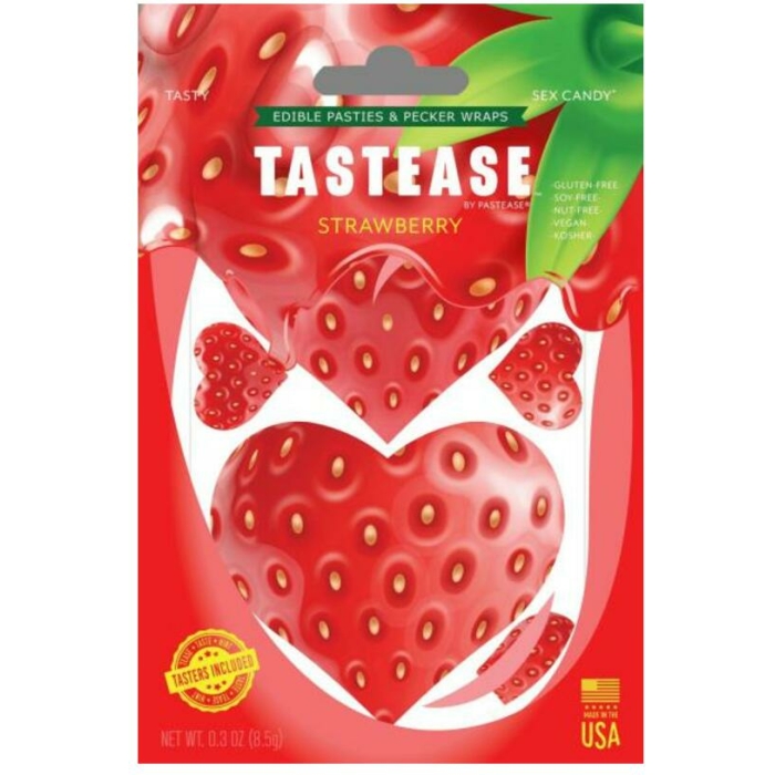 Tastease Strawberry Edible Nipple Pasties & Pecker Wraps - Image 1