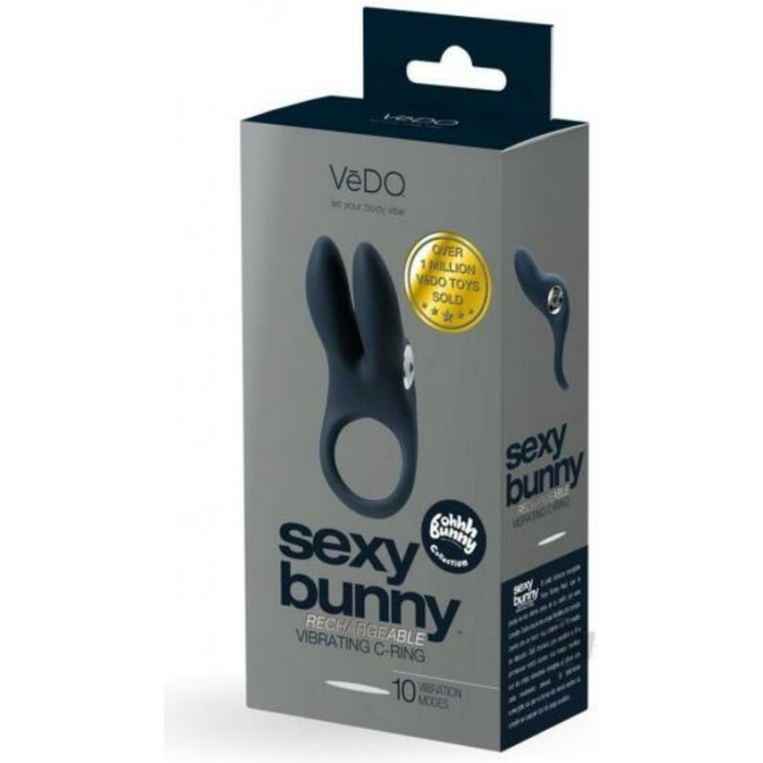 Vedo Sexy Bunny Rechargeable Ring - Just Black - Image 1