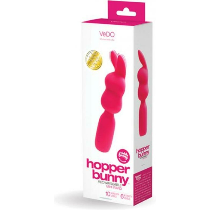 Vedo Hopper Bunny Rechargeable Mini Wand - Pink - Image 1