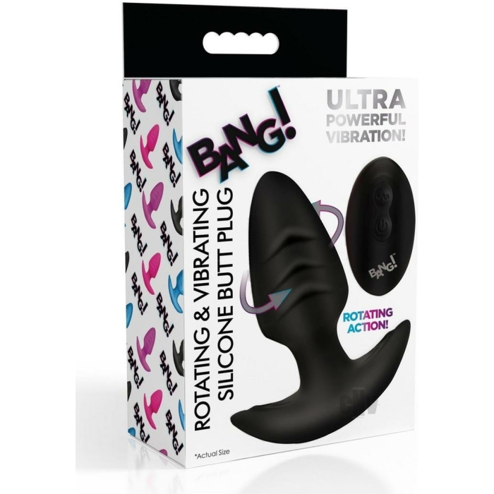 Bang Rotating Vibra Plug W/remote Blk - Image 1