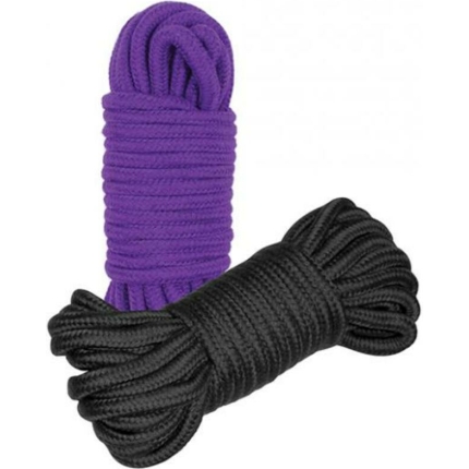 Plesur Cotton Shibari Bondage Rope 2 Pack - Black/purple