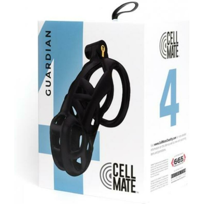 Sport Fucker Cellmate Guardian Chastity Cage - Size 4 Black - Image 1