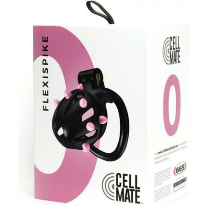 Sport Fucker Cellmate Flexispike Chastity Cage - Size 0 Black/pink - Image 1