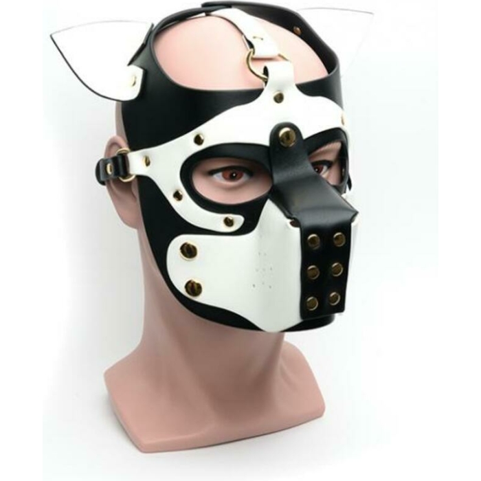665 Bondage Pup Hood -  O/s Black/white - Image 1