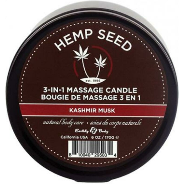 Earthly Body Suntouched Hemp Candle - 6 Oz Round Tin Kashmir Musk - Image 1