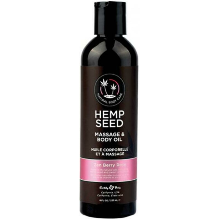 Earthly Body Massage & Body Oil - 8 Oz Zen Berry Rose - Image 1