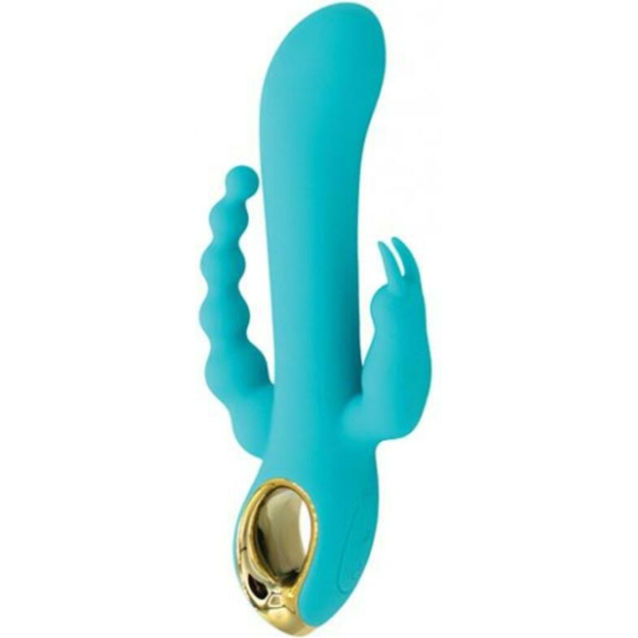 Natalie's Toy Box Mighty Magic Clit, G-spot & Anal Vibrator - Aqua - Image 1