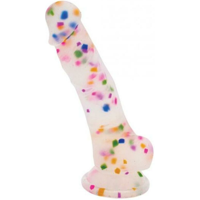 Natalie's Toy Box Cock-a-palooza Confetti Silicone Suction Dildo - Image 1
