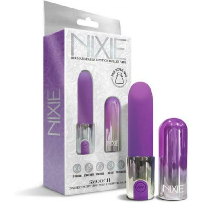 Nixie Smooch Rechargeable Lipstick Vibrator Purple Ombre - Image 1