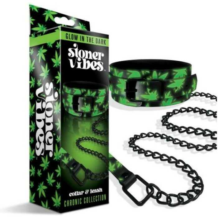 Stoner Vibes Chronic Collection Glow In The Dark Collar And Leash - Image 2