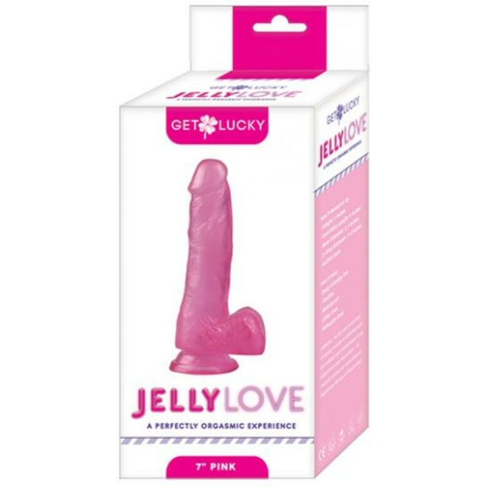 Get Lucky 7-inch Jelly Dong - Pink - Image 1