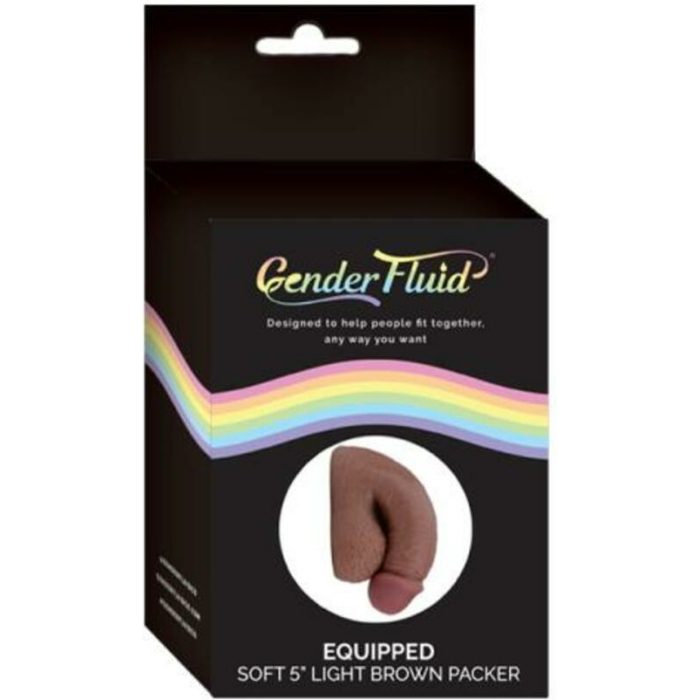 Gender Fluid Equipped Soft Packer 5 In. Light Brown - Image 1
