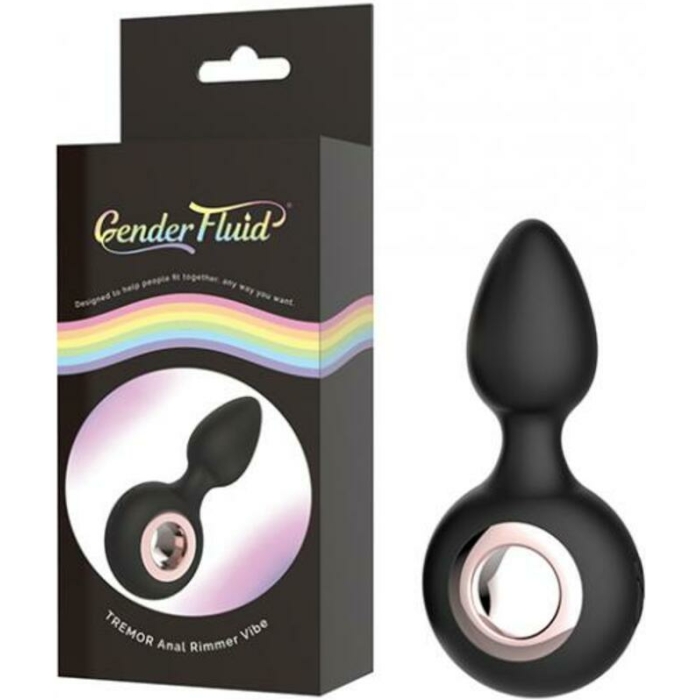 Gender Fluid Tremor Ring Plug Anal Vibe - Black - Image 1