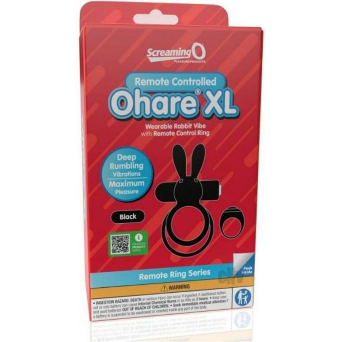 Screaming O Ohare Remote Controlled Vibrating Ring - Xl Black - Image 1