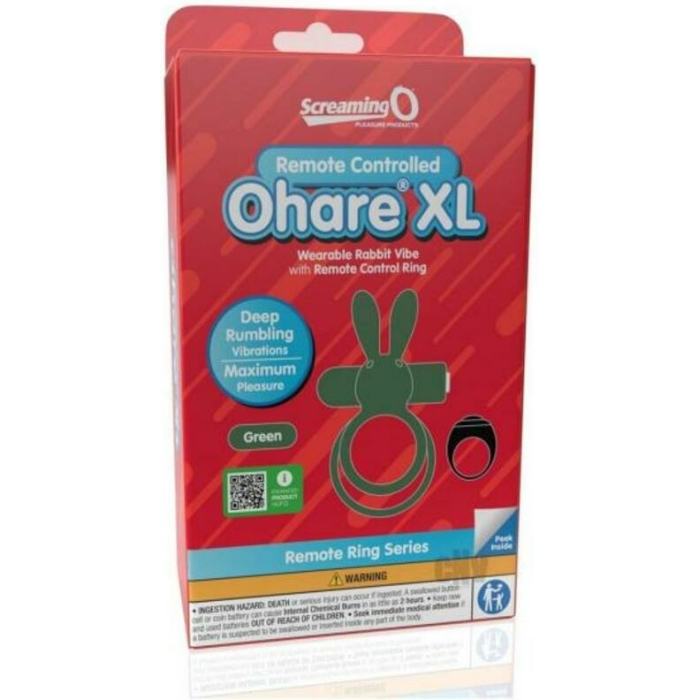 Screaming O Ohare Remote Controlled Vibrating Ring - Xl Green - Image 1