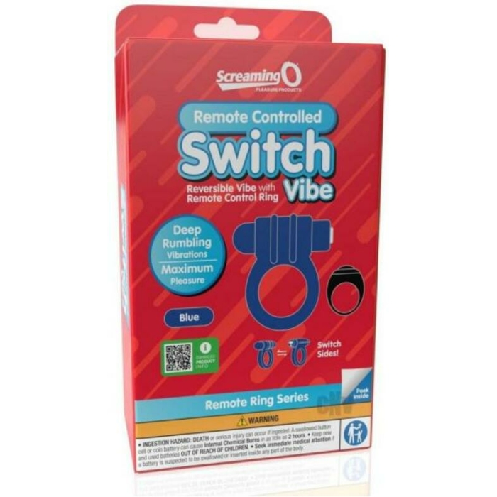 Screaming O Switch Remote Controlled Vibrating Ring - Blue - Image 1