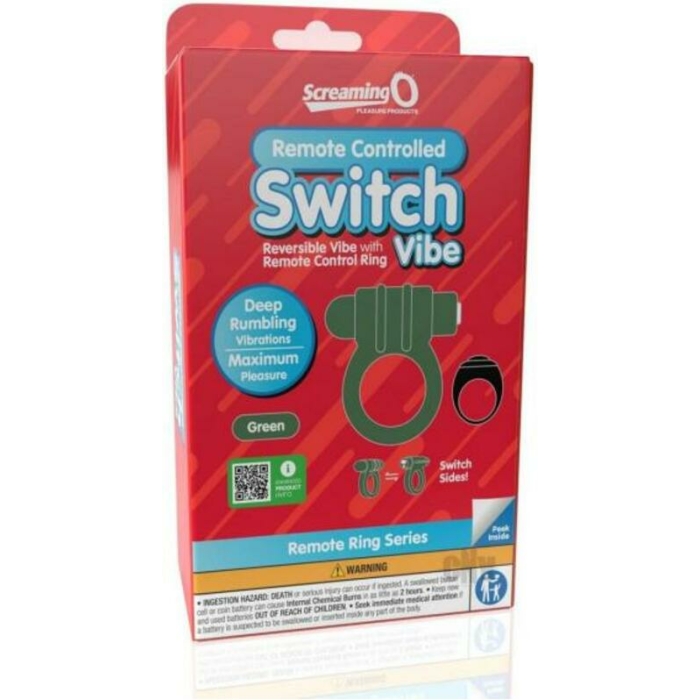Screaming O Switch Remote Controlled Vibrating Ring - Green - Image 1