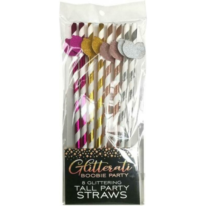 Glitterati Boobie Tall Party Straws - Image 1