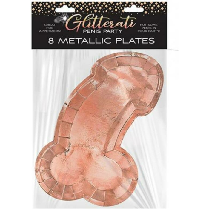 Glitterati Penis Rose Plates 8pk - Image 1